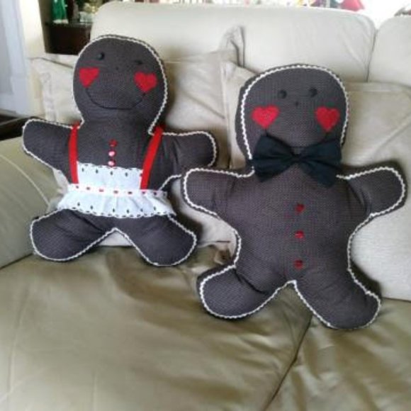 VINTAGE - Gingerbread Boy & Girl Stuffed Fig… - Picture 1 of 8